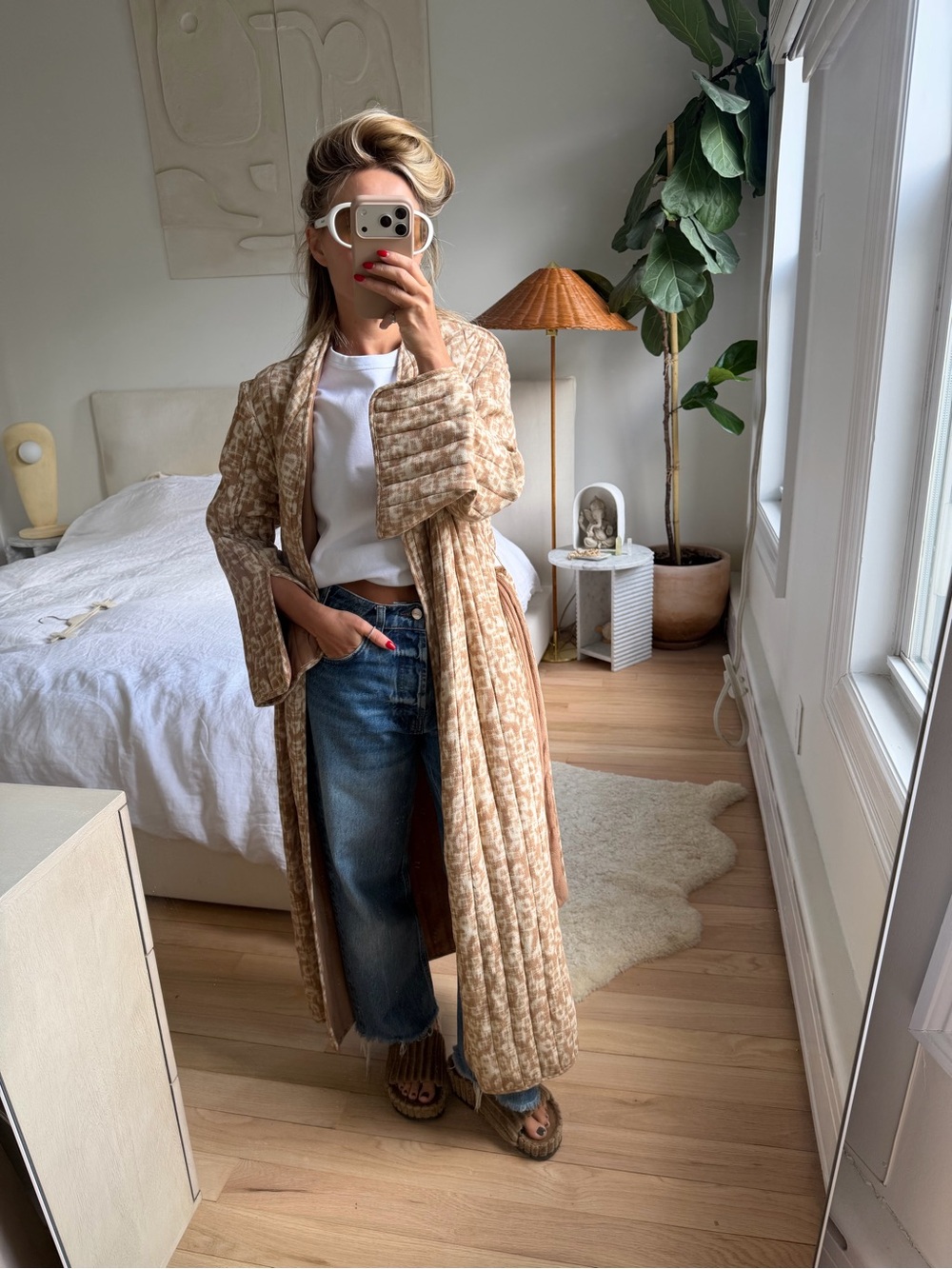 By Malene Birger Beige and Cream Patterned Coat size Small - Picture 2 of 10